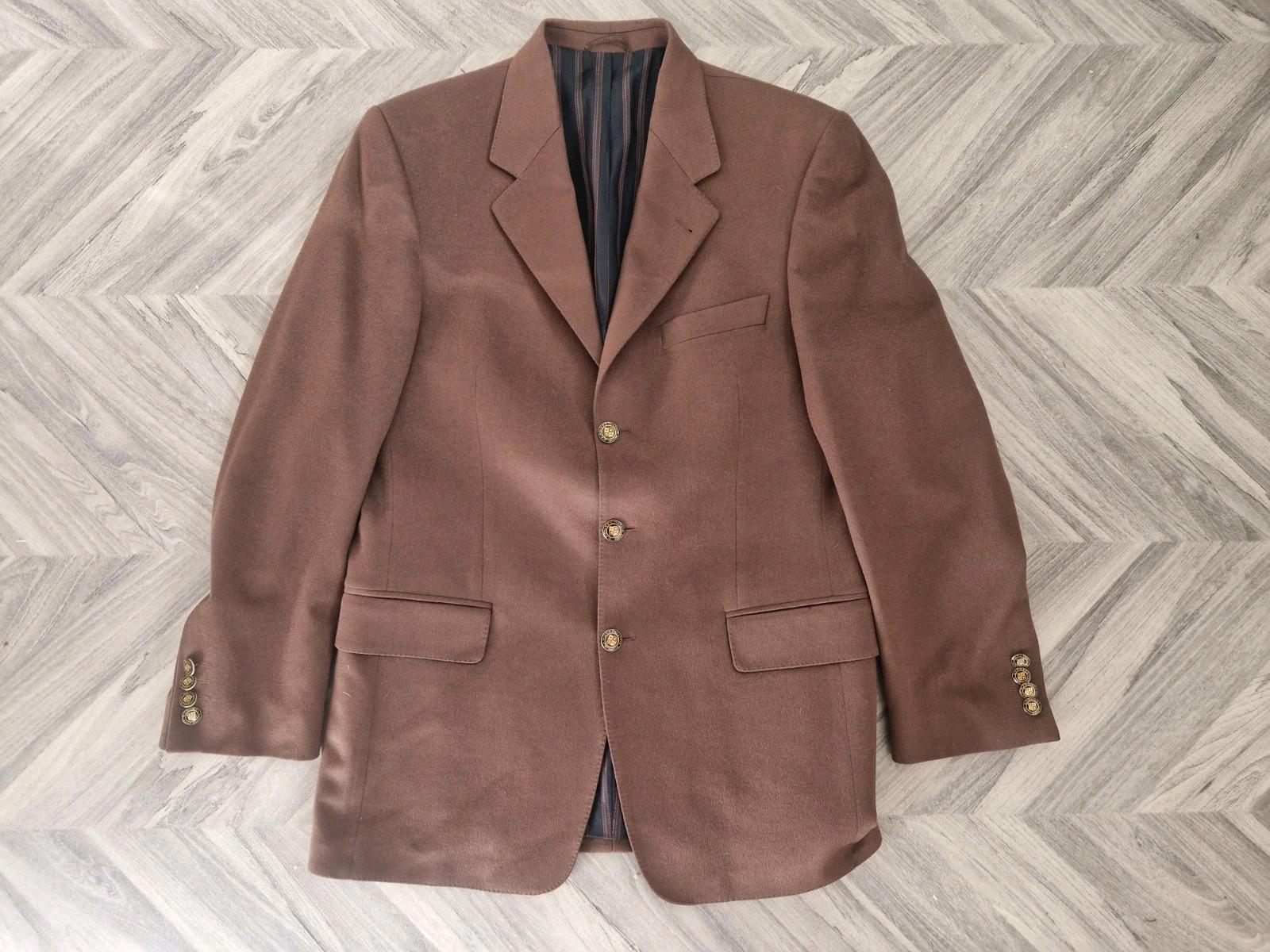 Mario Barutti Ing Loro Paina Italian Wool Cashmere Blend Brown Blazer Jacket 46R