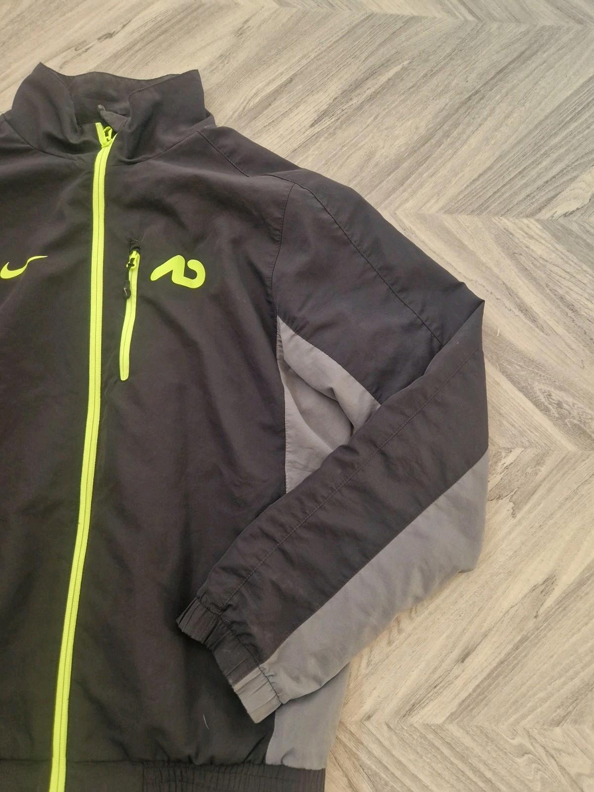 Nike Full Zip Wind Breaker Jacket Black Neon  Yellow Uk Mens Small Gc