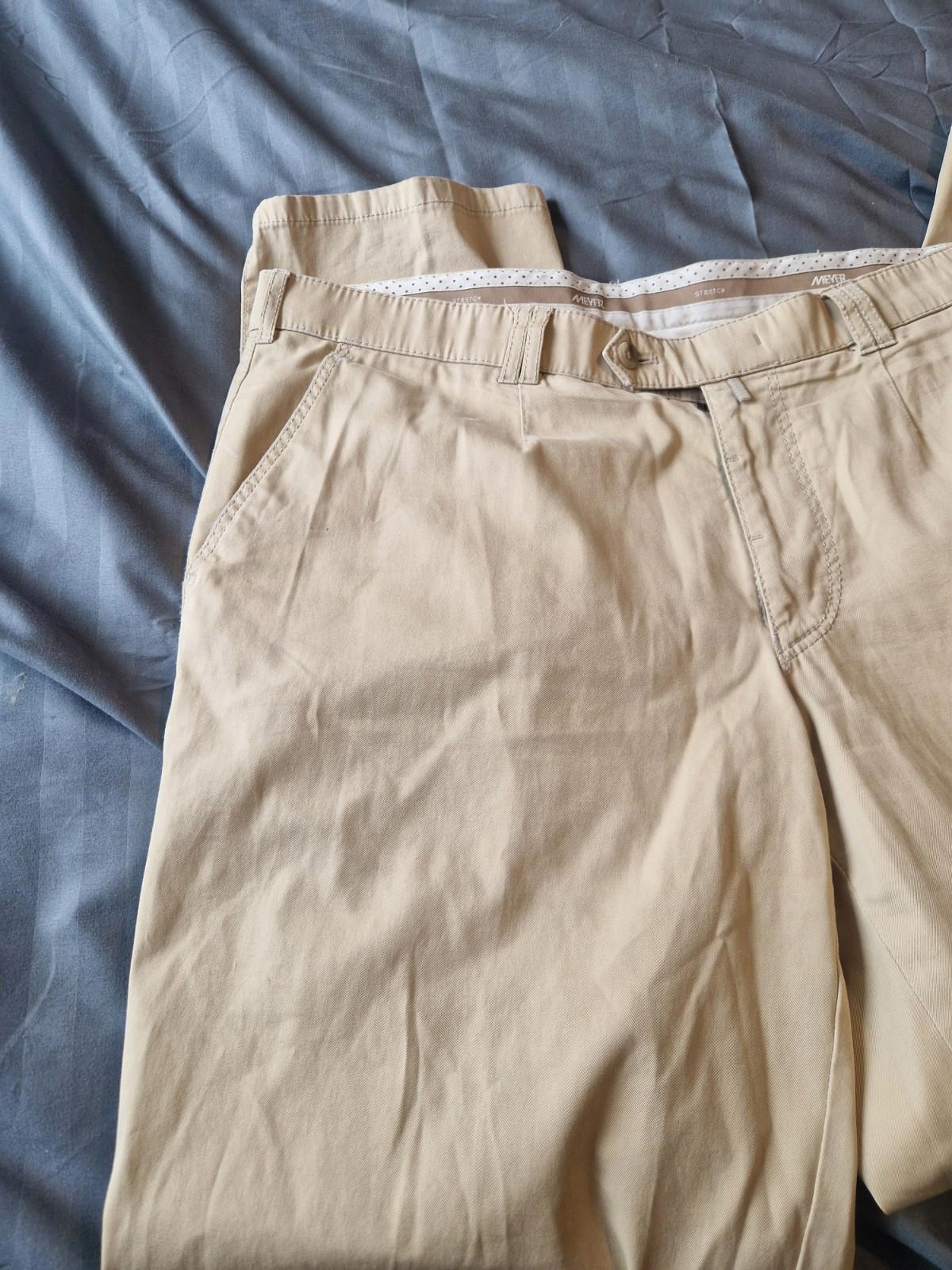 Meyer Cream Lightweight Casual Trousers Uk Size W36 x L32 Gc
