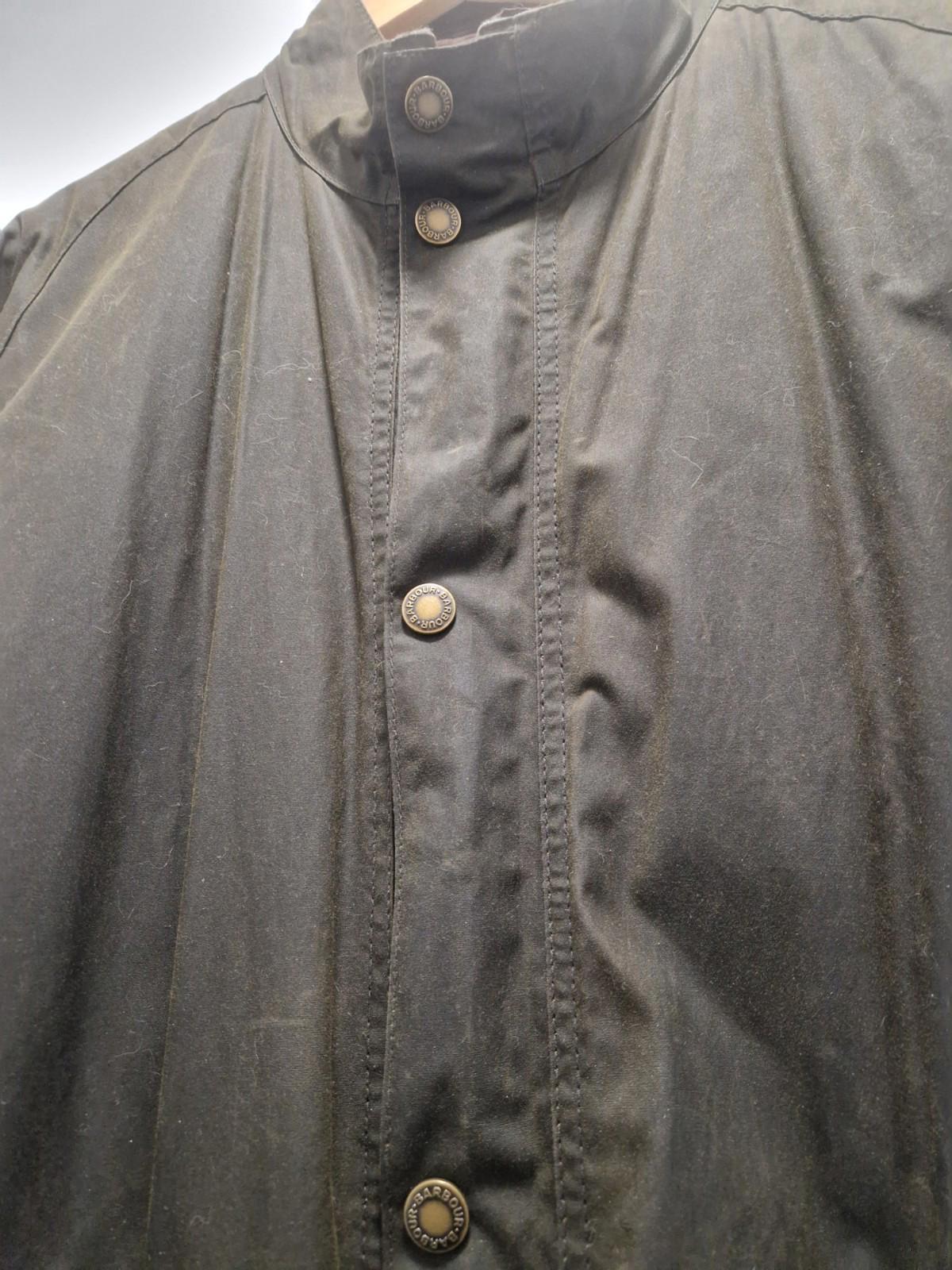 Barbour Hall Brown Wax Country Coat Lined Full Zip & Studs Uk Size Xxl Gc