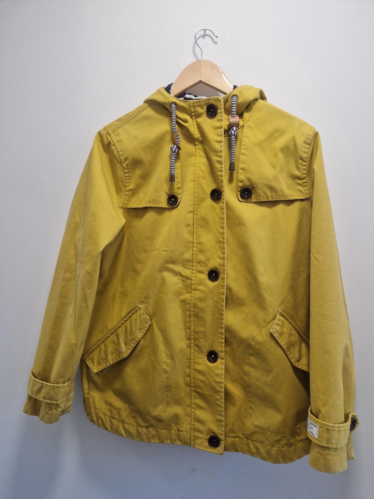Joules Coast Women's Rain Jacket, Size 14, Hooded, Yellow/Gold