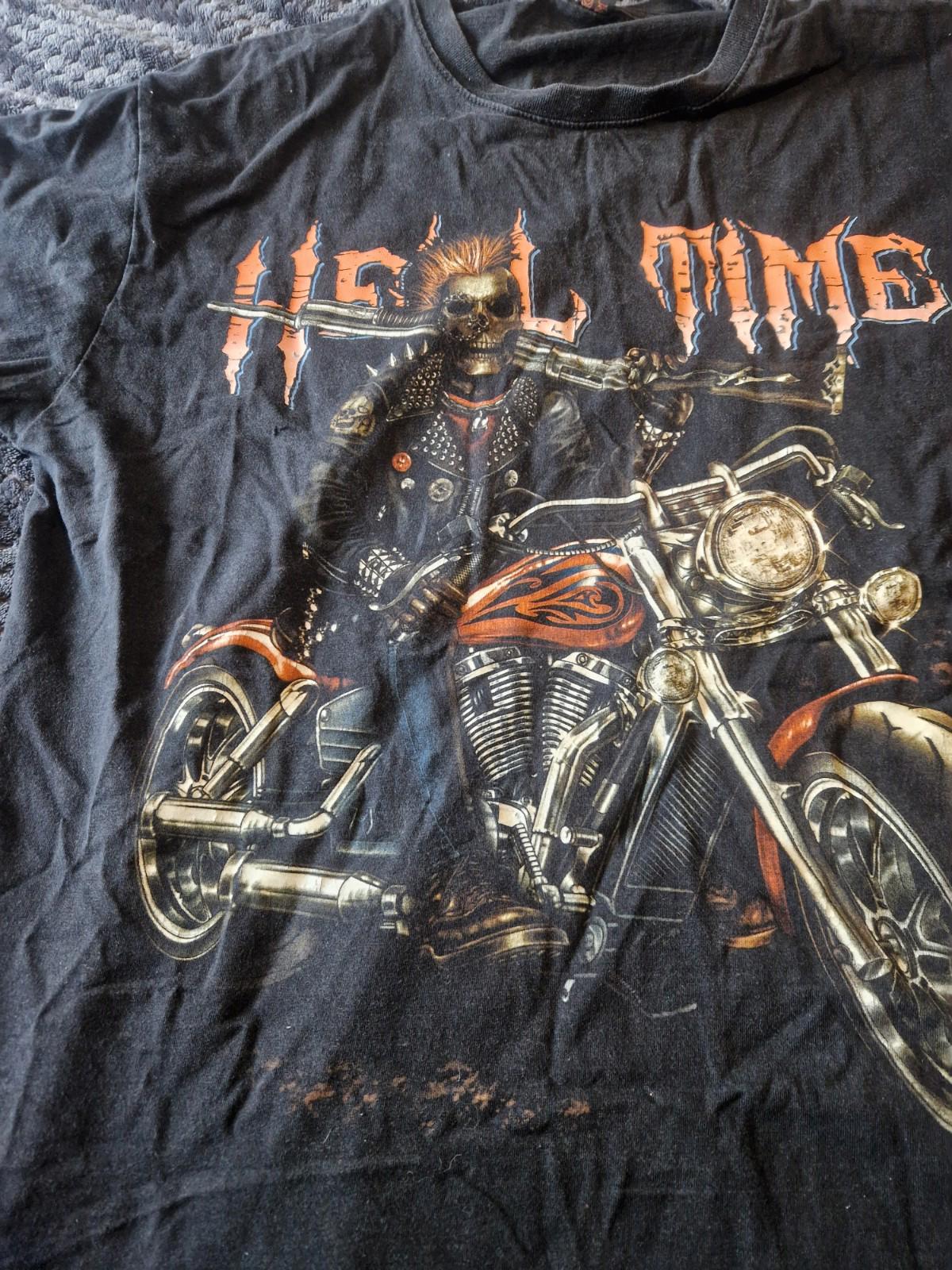 Hell Time Heavy Metal Biker Graphic T-shirt  Uk Size Xl On A Wild Tag Vgc