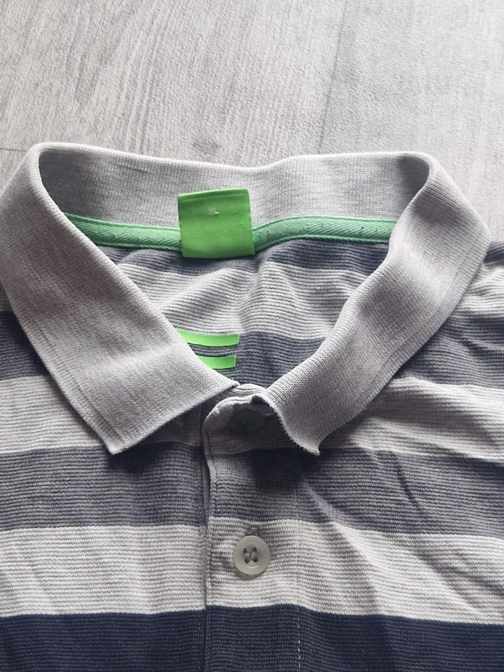 Hugo Boss Green Label  Grey Stripes  Polo Shirt  Uk Size Xl Gc
