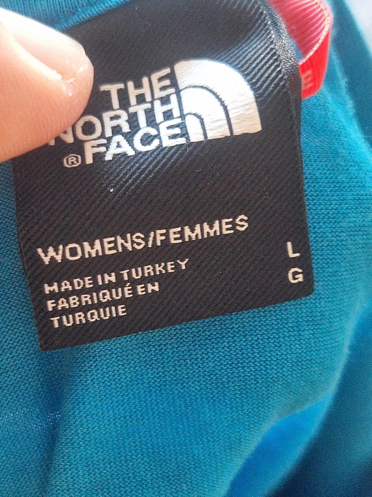 The North Face Blue Crew Neck T -shirt Front Chest Hit Womens Uk Size L