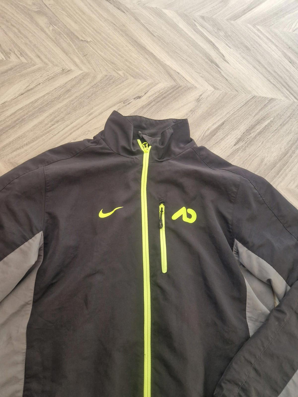 Nike Full Zip Wind Breaker Jacket Black Neon  Yellow Uk Mens Small Gc