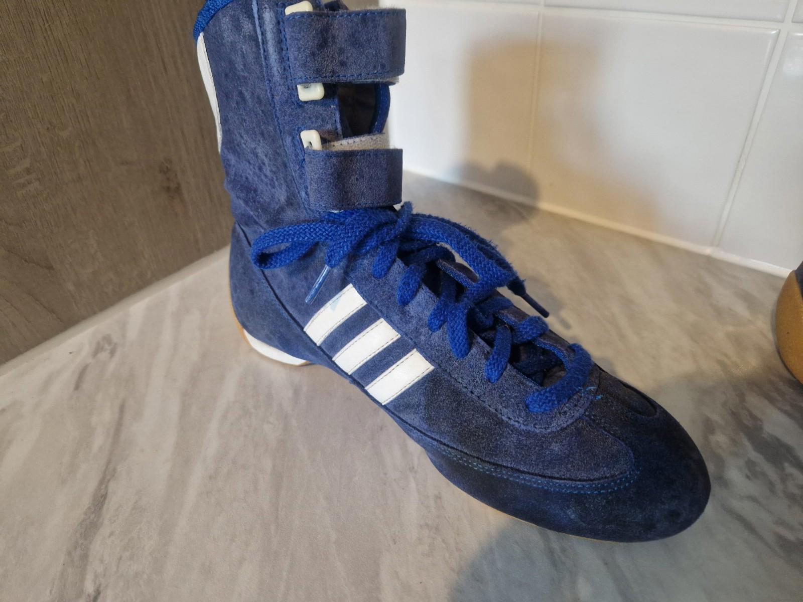 Adidas Monza Racing Driving Blue Suede Shoes Men’s Size 8 382673 Strap Well Used