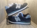 New Balance  574  Black Silver White Colourway Ladies Trainers Uk Size 5 Gc