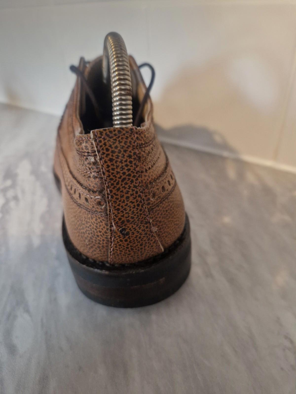Samuel Windsor Brown Quality Grain Leather Wingtip Brogues Uk Size 8 Gc