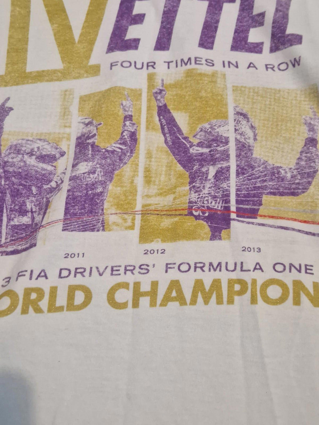 Sebastian Vettal F1  2013 Championships T-Shirt Uk M Memorabilia  Gc