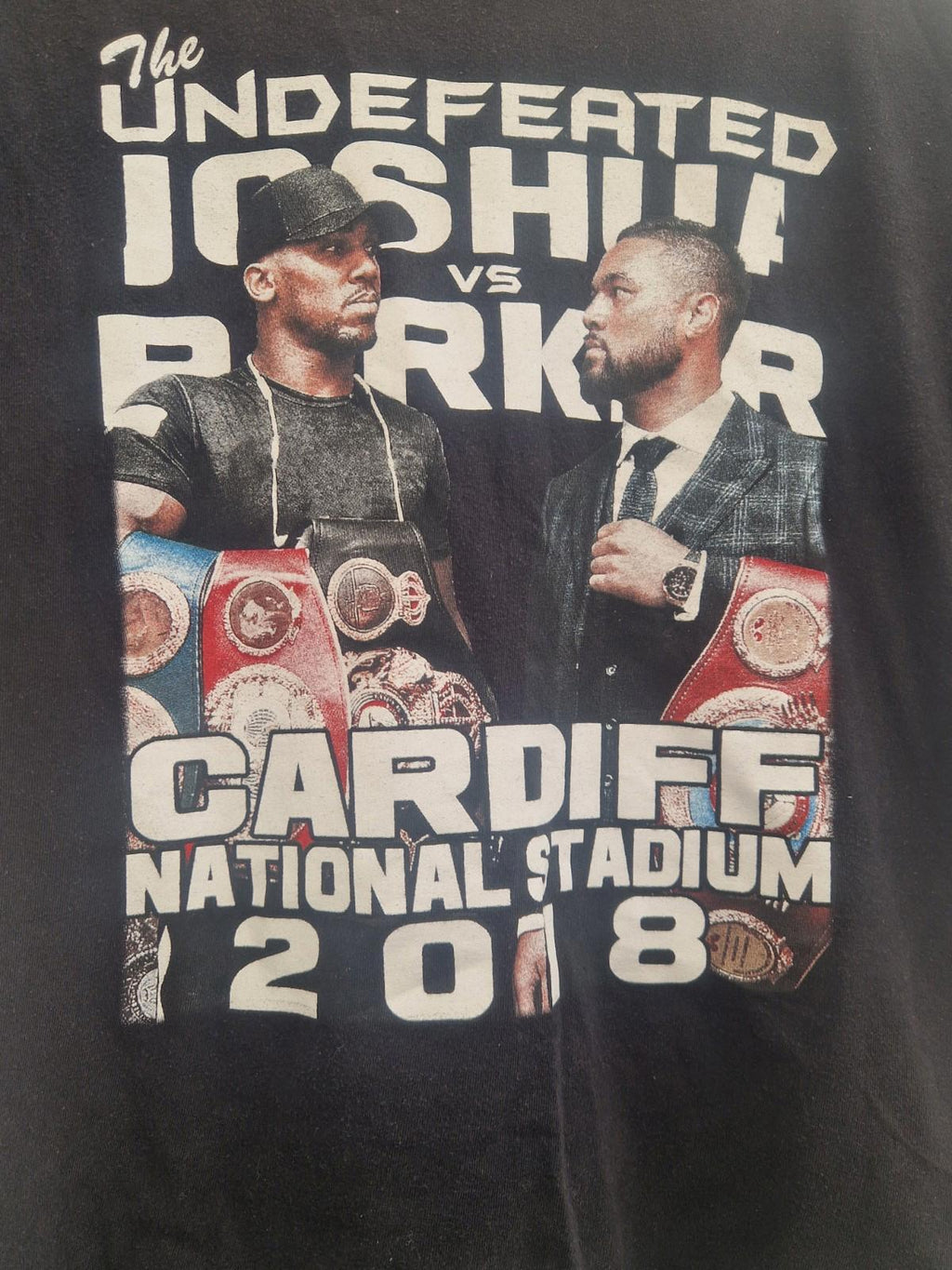 Rare 2018 Anthony Joshua  Vs Joseph Parker Unified World Champion  T- Shirt Uk M