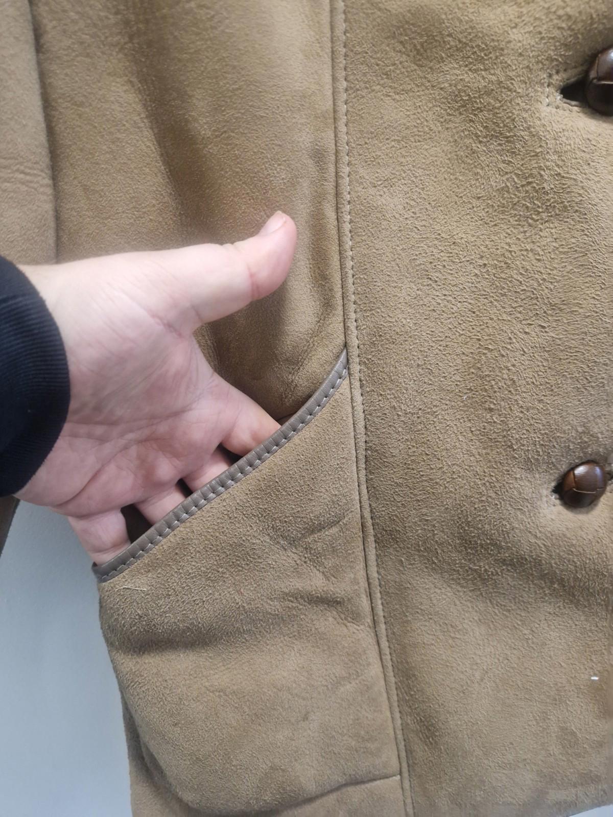 vintage real sheepskin Brown suede Ladies coat by moorlands Pit To Pit 21" Uk 14