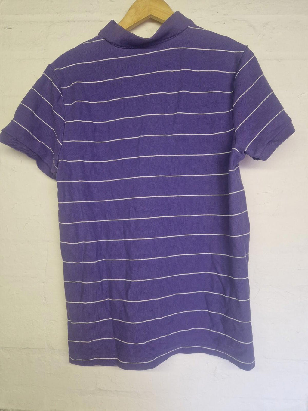 Nike Purple Striped  Golf Polo Shirt Size L Gc