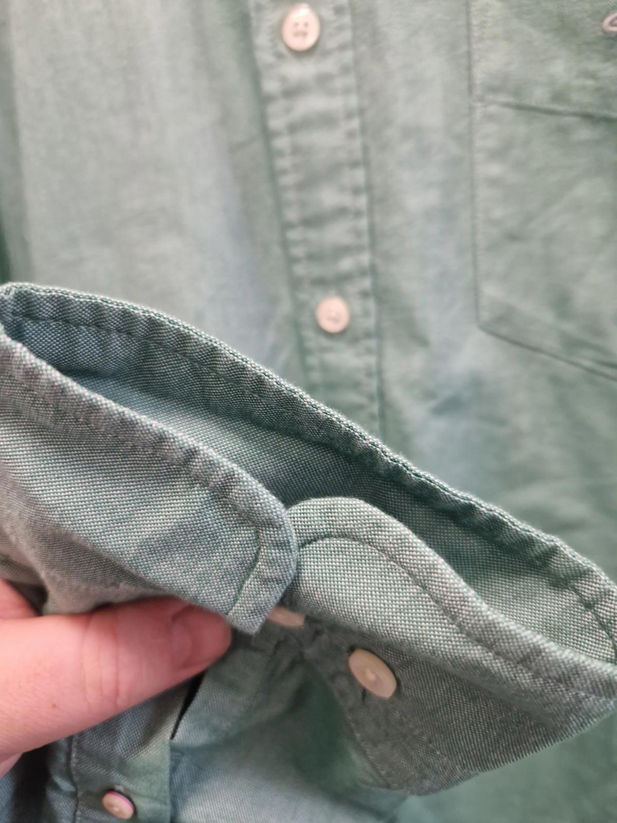 Gant Mens Oxford Full Button Shirt Long Sleeve Green 100% Cotton Uk L Gc