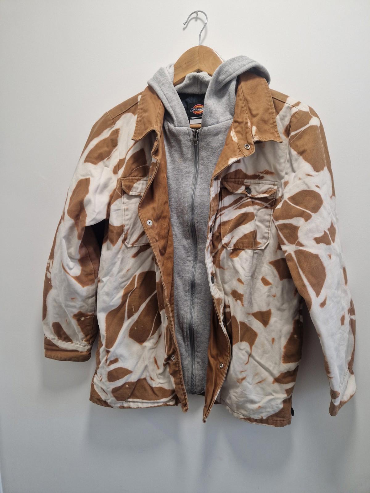 Dickies Tie Dye Design Cotton Hybrid Hooded Jacket Utility Design Uk Size L Gc