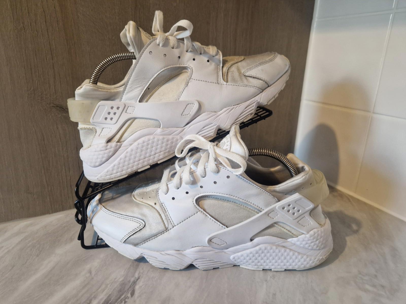 Nike Air Huarache Triple White Trainer Sneakers Mens Uk Size 11 Gc