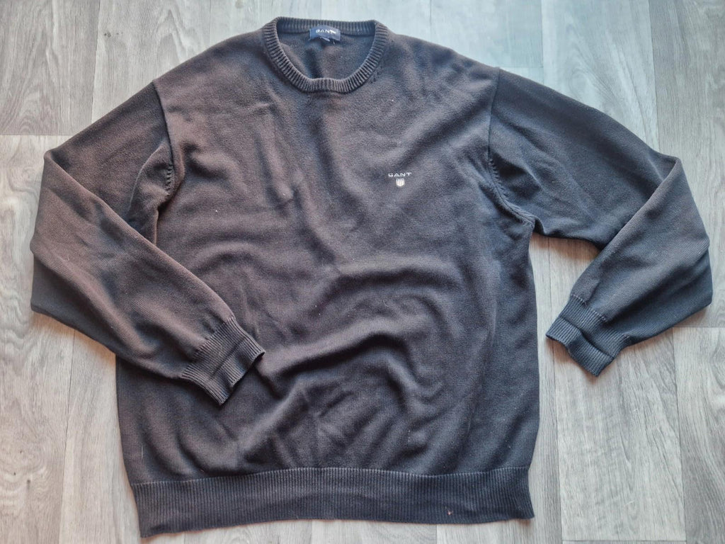 Gant Black 100% Cotton  Crew Neck Jumper Uk Size Xl Gc
