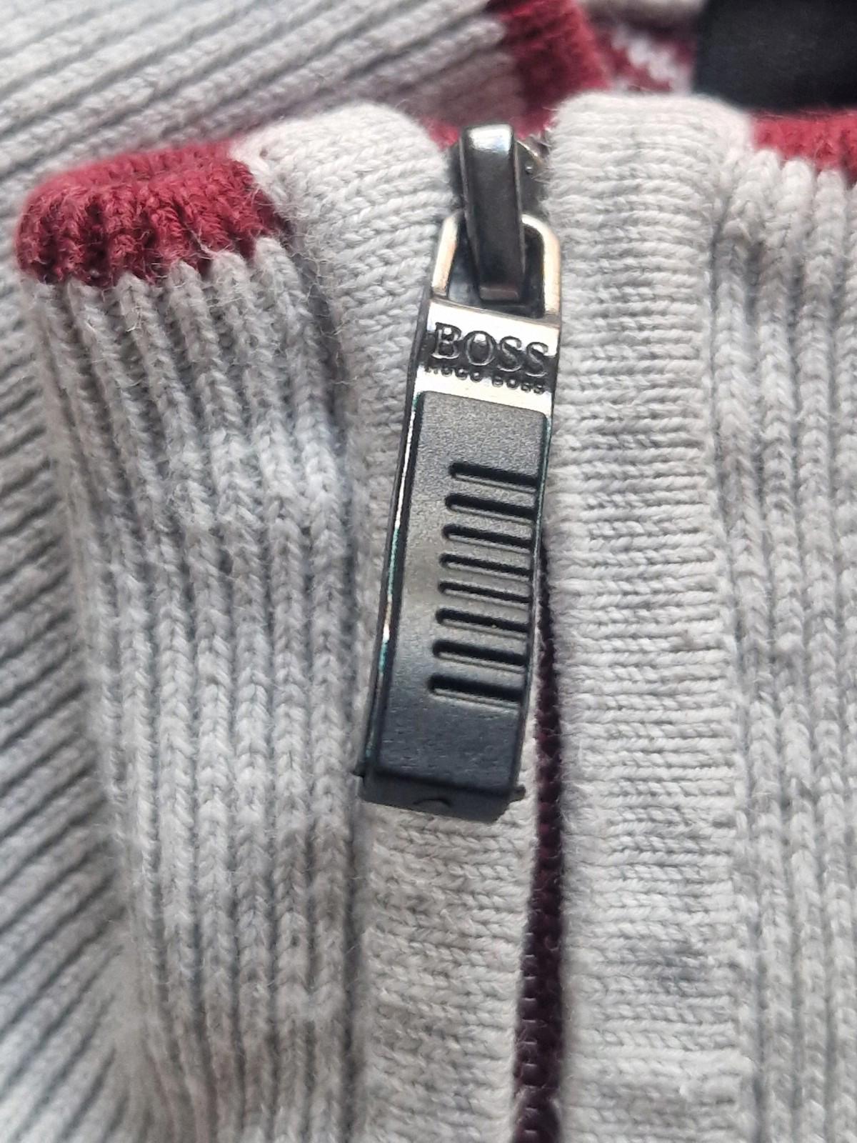 Hugo Boss Grey Quarter Zip Sweatshirt Jumper Uk Size Xxl Slim Fit Vgc