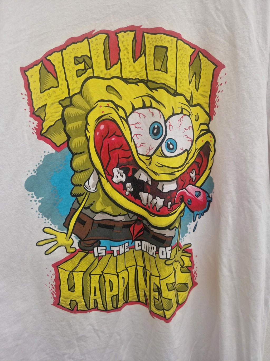 Spongebob Squarepants  Yellow  Is The Colour  For Happiness  Graphic Tee Xl