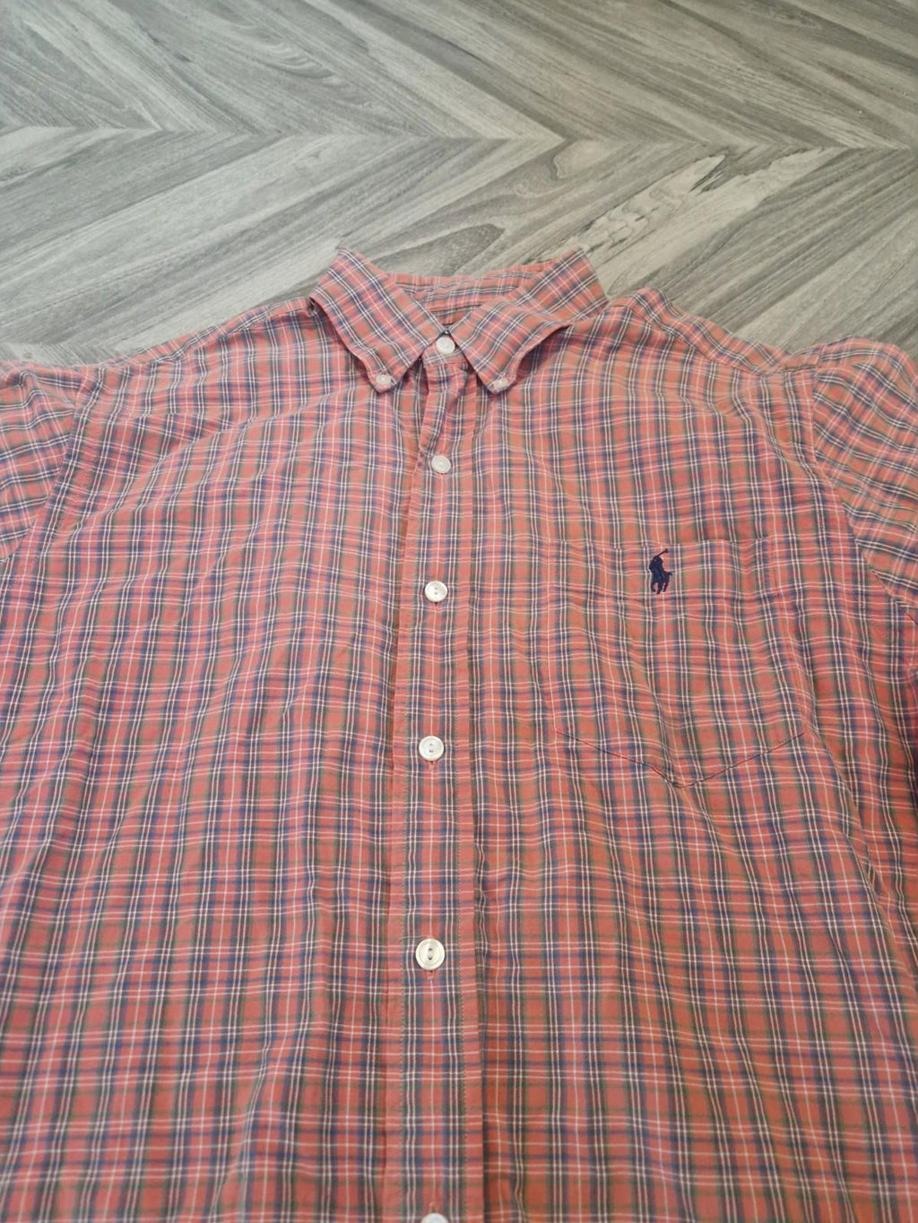 Ralph Lauren Blake Shirt Mens M Cotton Plaid Button Up Short Sleeve Casual