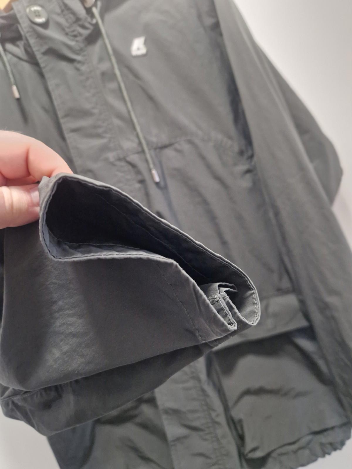 K- Way Bruno Poly Canvas Black Lightweight Hooded Packdown Jacket Uk Medium  Gc