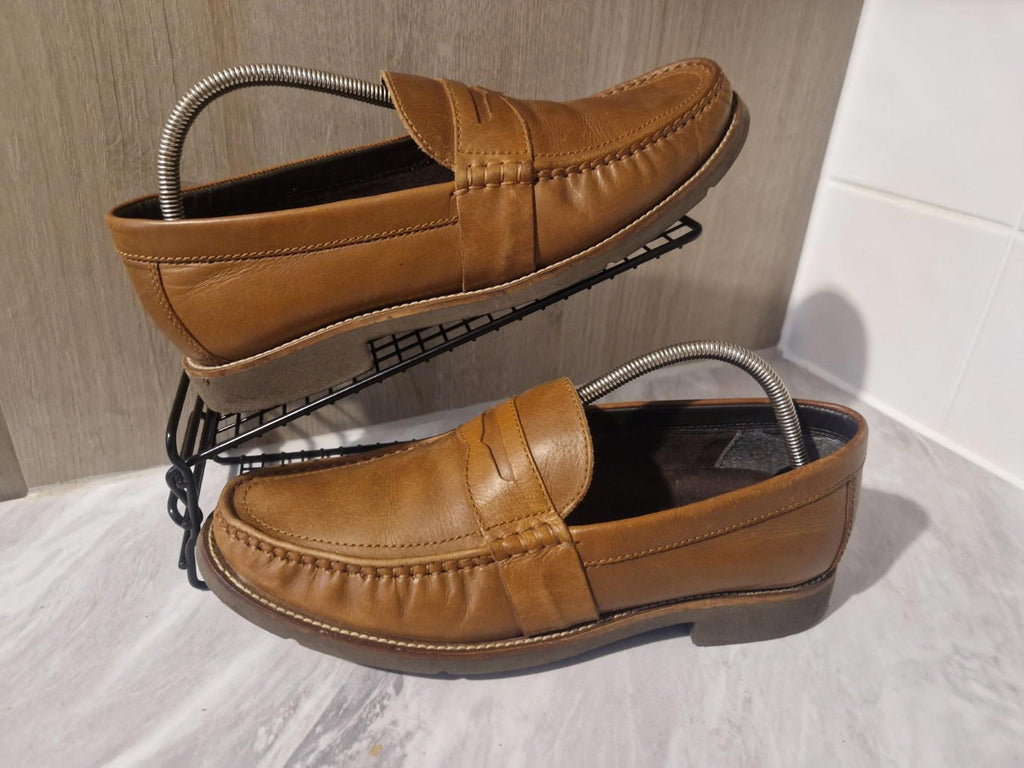 Rockport Brown Tan Leather Mens Loafers Uk Size 10.5 Gc V75688