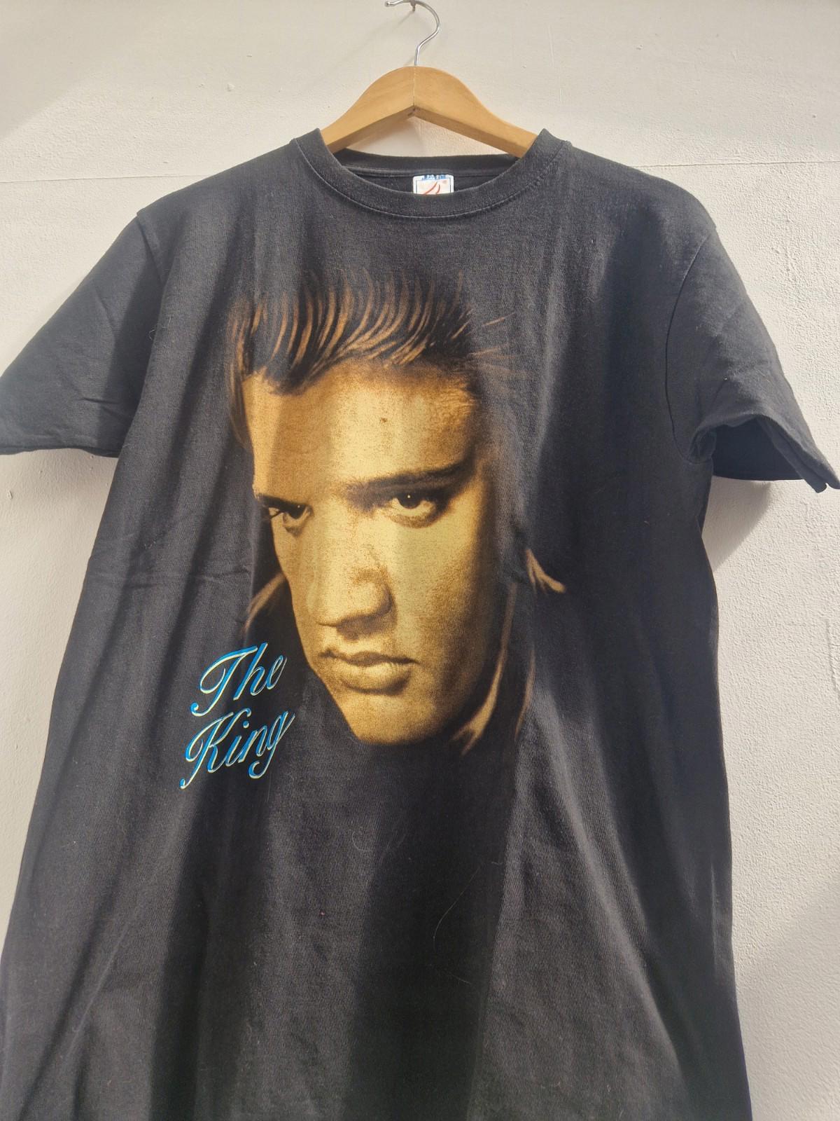 Elvis Presley The King Graphic Vintage  T-shirt Uk Size M Fan Club Label Vgc