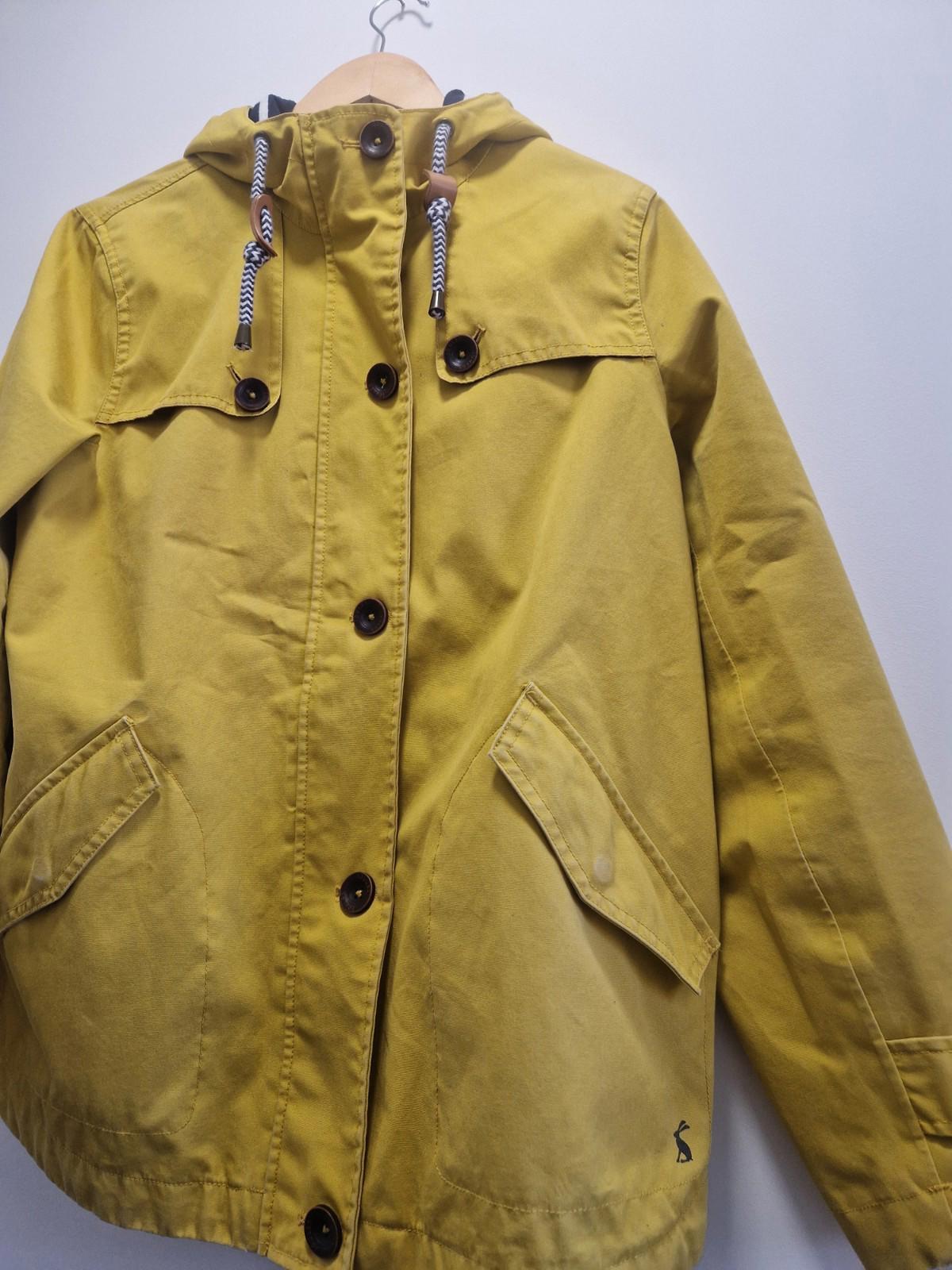 Joules Coast Women's Rain Jacket, Size 14, Hooded, Yellow/Gold
