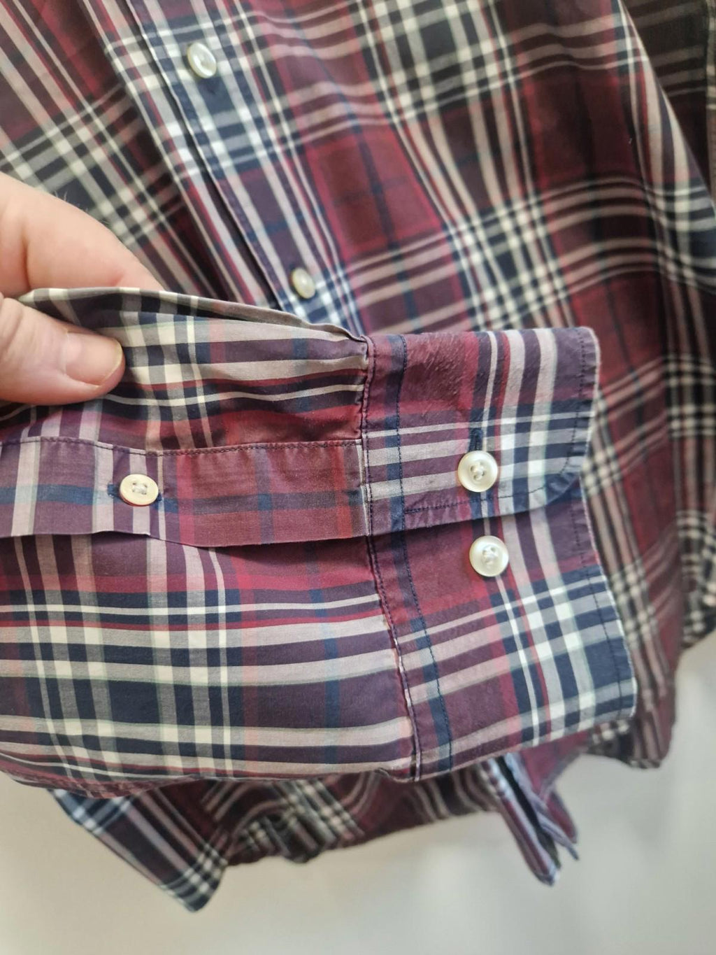 Gant Shirt Size XL Men's Check Madison Poplin Regular Fit Cotton Long Sleeve
