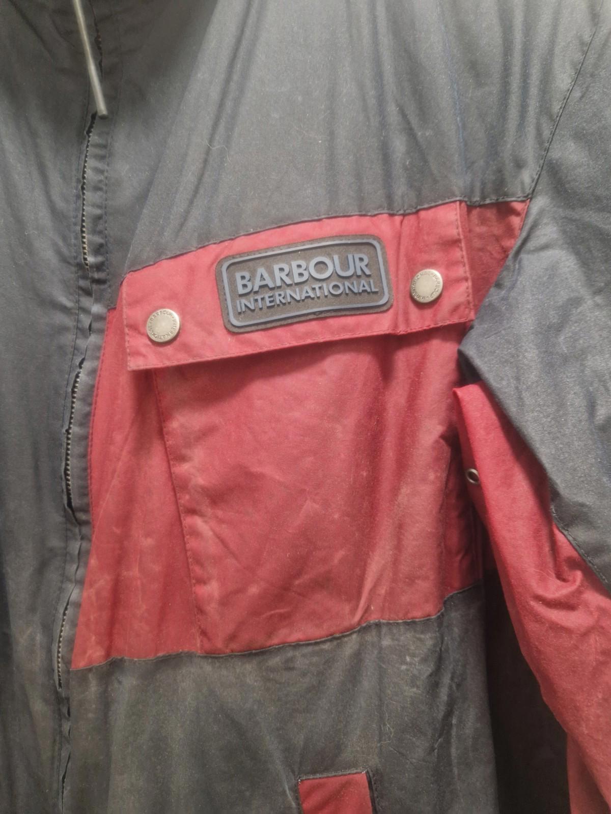 Barbour International 4oz Lightweight  Mayer Wax Jacket Red & Black Uk Xxl Gc