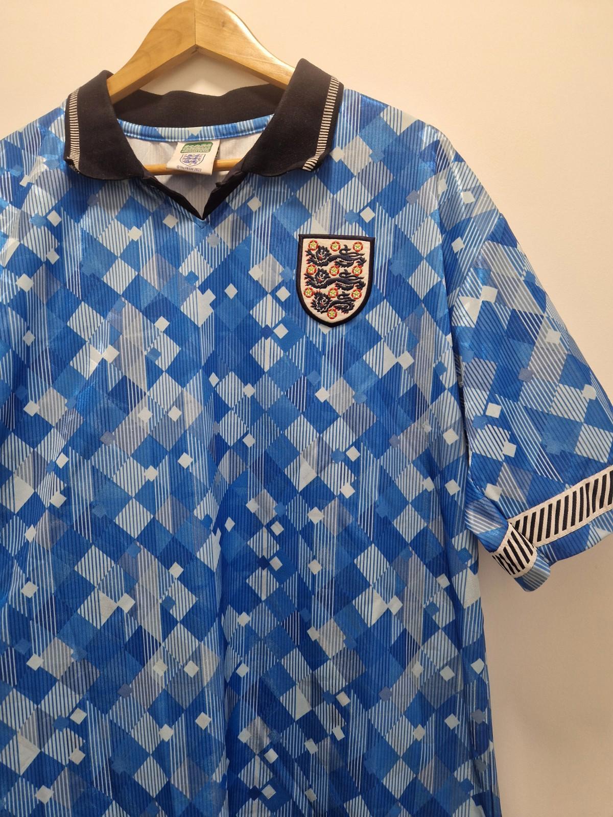 England Retro Third Football Shirt Italia 90 Score Draw World Cup Uk Xl Gc