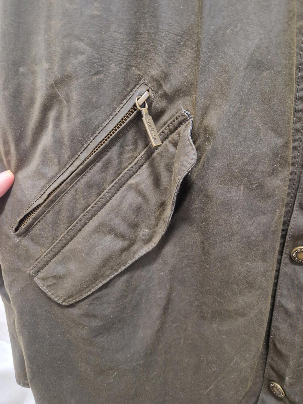 Barbour Hall Brown Wax Country Coat Lined Full Zip & Studs Uk Size Xxl Gc