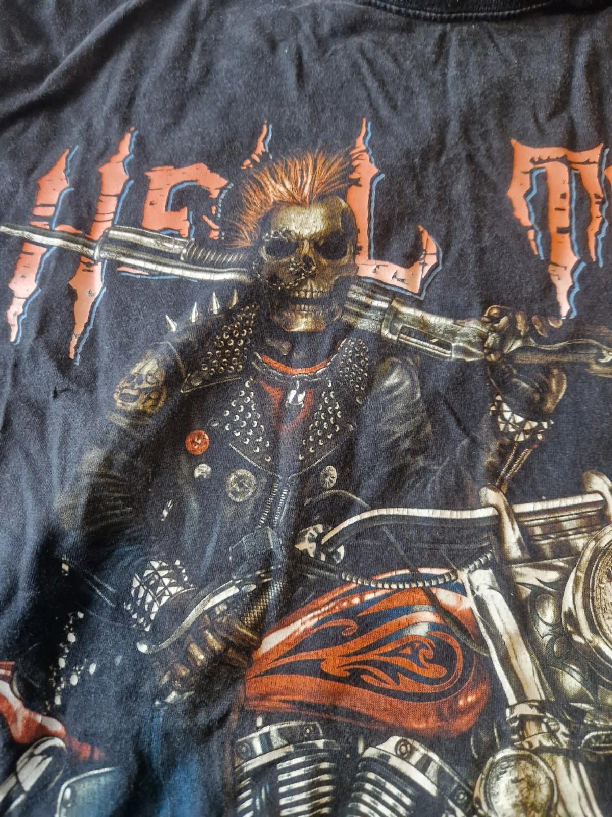Hell Time Heavy Metal Biker Graphic T-shirt  Uk Size Xl On A Wild Tag Vgc