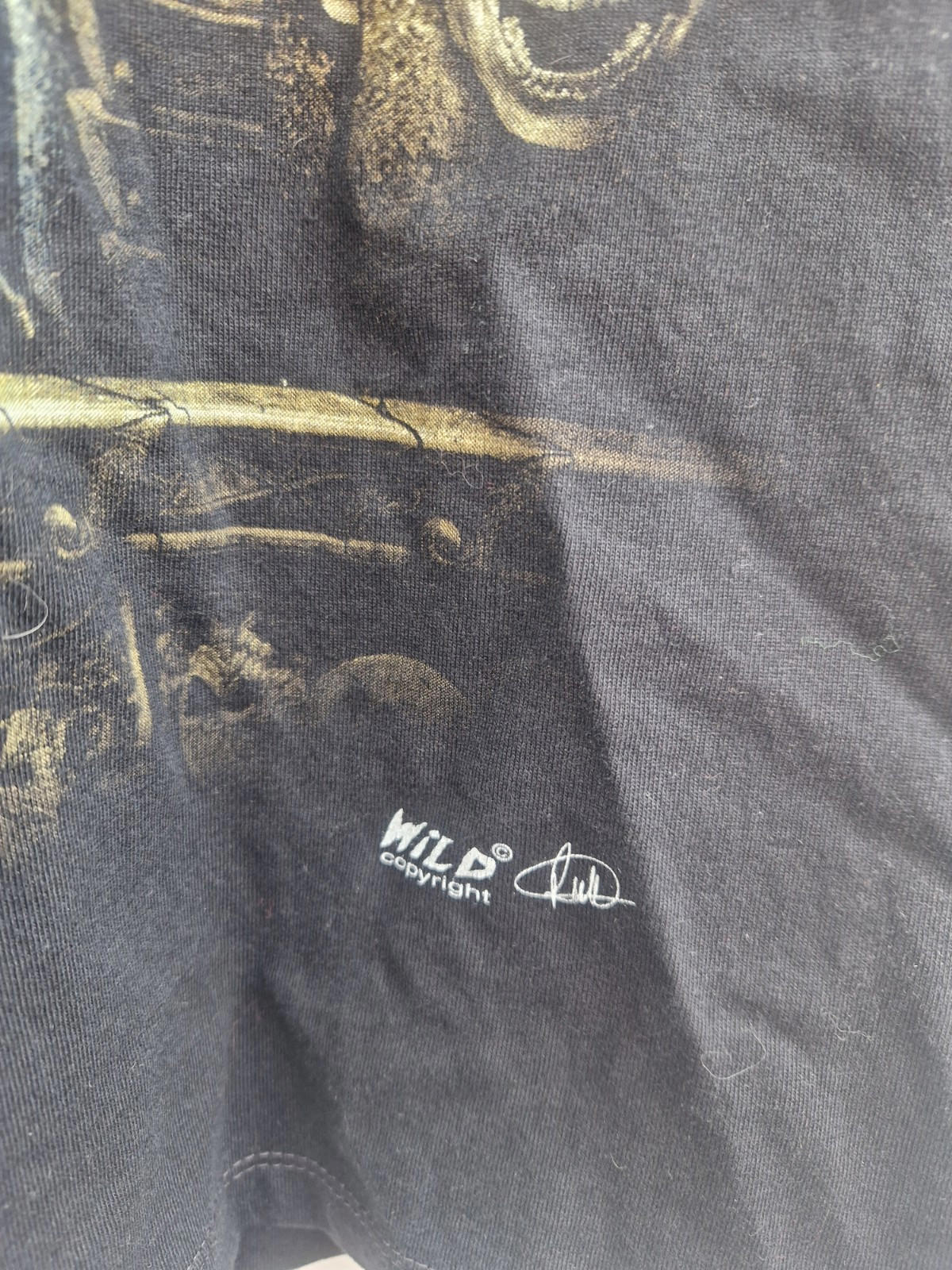 Y2k Gothic Angel Graphic Crew Neck T-shirt Uk Size L On A Wild Label 100% Cotton