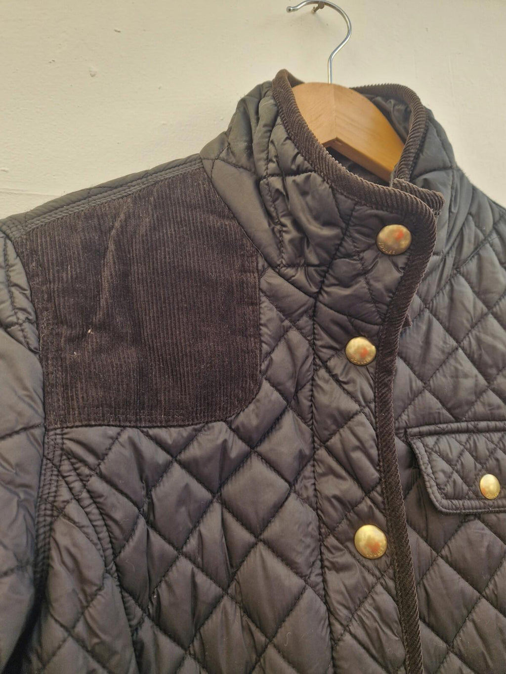 Joules Calverly Ladies Quilted  Navy Blue Coat Uk Size 12 Gc