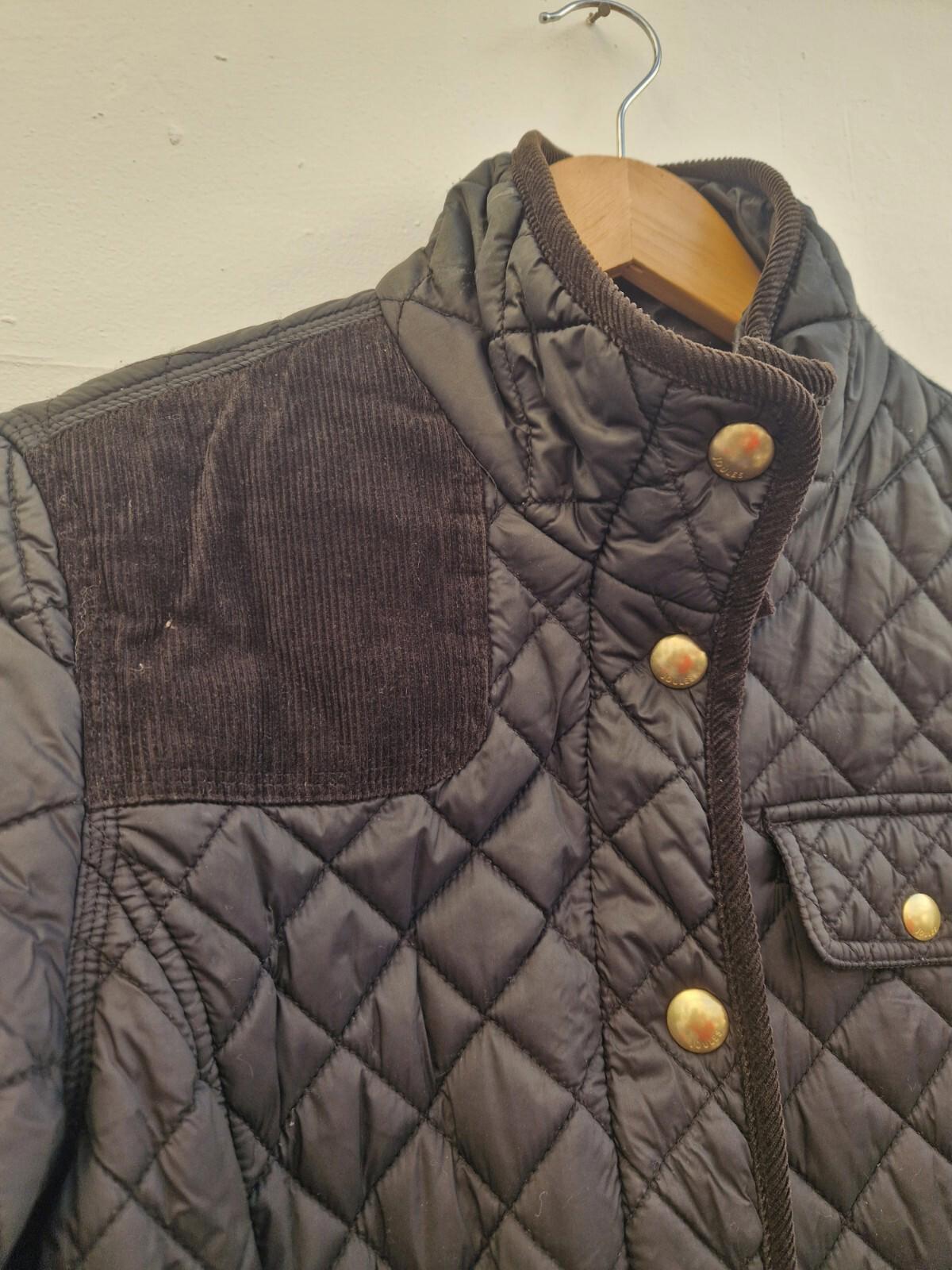 Joules Calverly Ladies Quilted  Navy Blue Coat Uk Size 12 Gc
