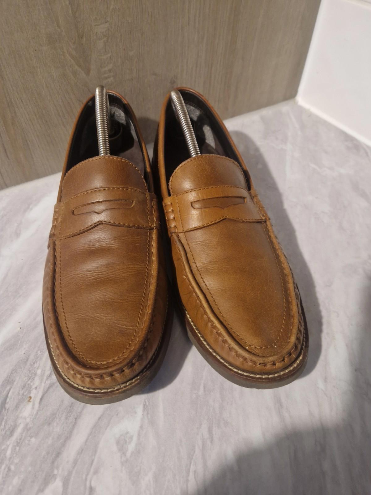 Rockport Brown Tan Leather Mens Loafers Uk Size 10.5 Gc V75688
