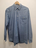 Lacoste Mens Blue Full Button Shirt 100% Cotton Size 42  Pit 2 Pit 23" Uk Xl Gc