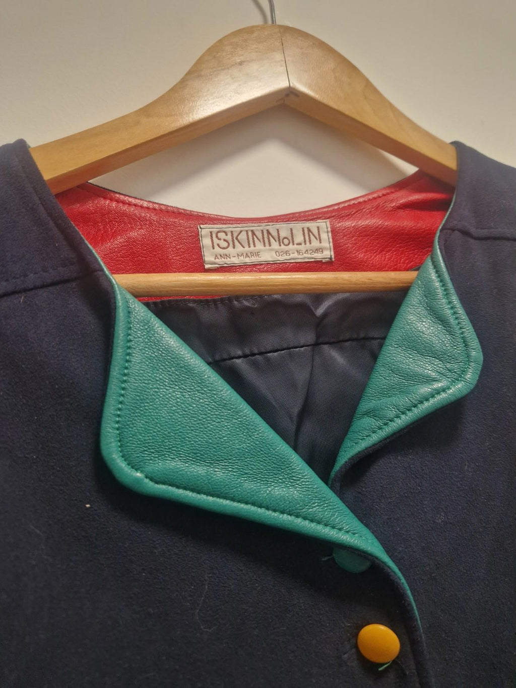Vintage 80s Iskinolin Ann Marie Suede Ladies Jacket Padded Shoulders Uk S Vgc