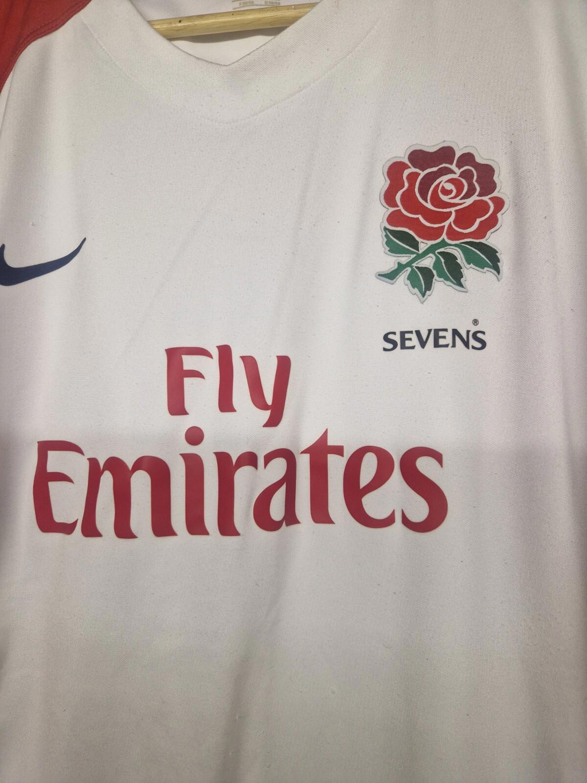 NIKE MEN'S RUGBY UNION ENGLAND TRAINING 2007 SEVENS SHIRT JERSEY MAILLOT SIZE Xl