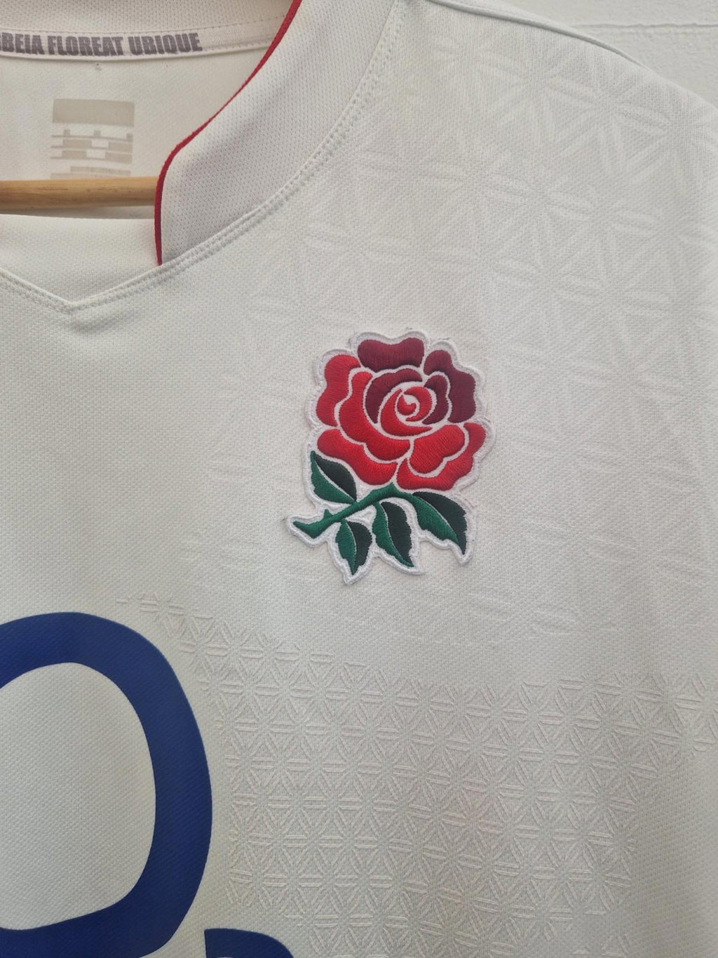 Nike ENGLAND O2 2009 2010 White Union Short Sleeve T-Shirt Rugby Jersey Size M