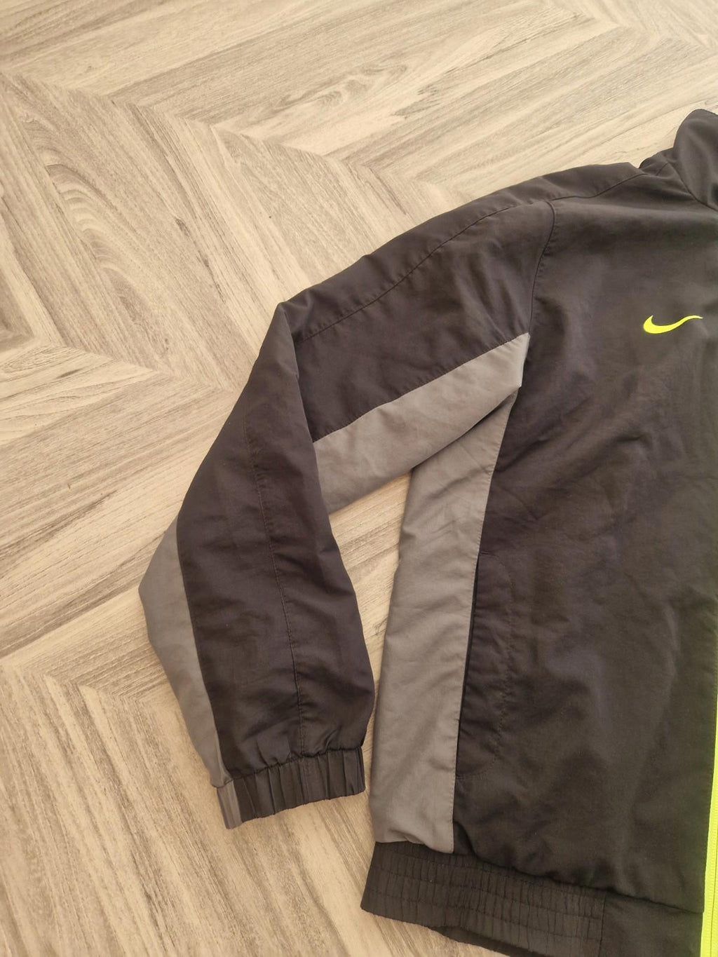 Nike Full Zip Wind Breaker Jacket Black Neon  Yellow Uk Mens Small Gc