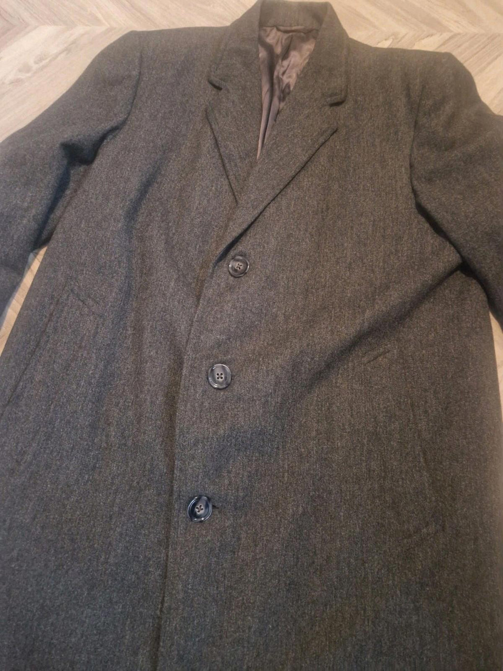 Vintage West Of England Burton  Mens Grey Wool Long Overcoat 40" Chest Uk M Vgc