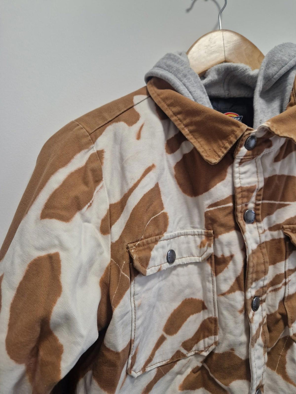Dickies Tie Dye Design Cotton Hybrid Hooded Jacket Utility Design Uk Size L Gc