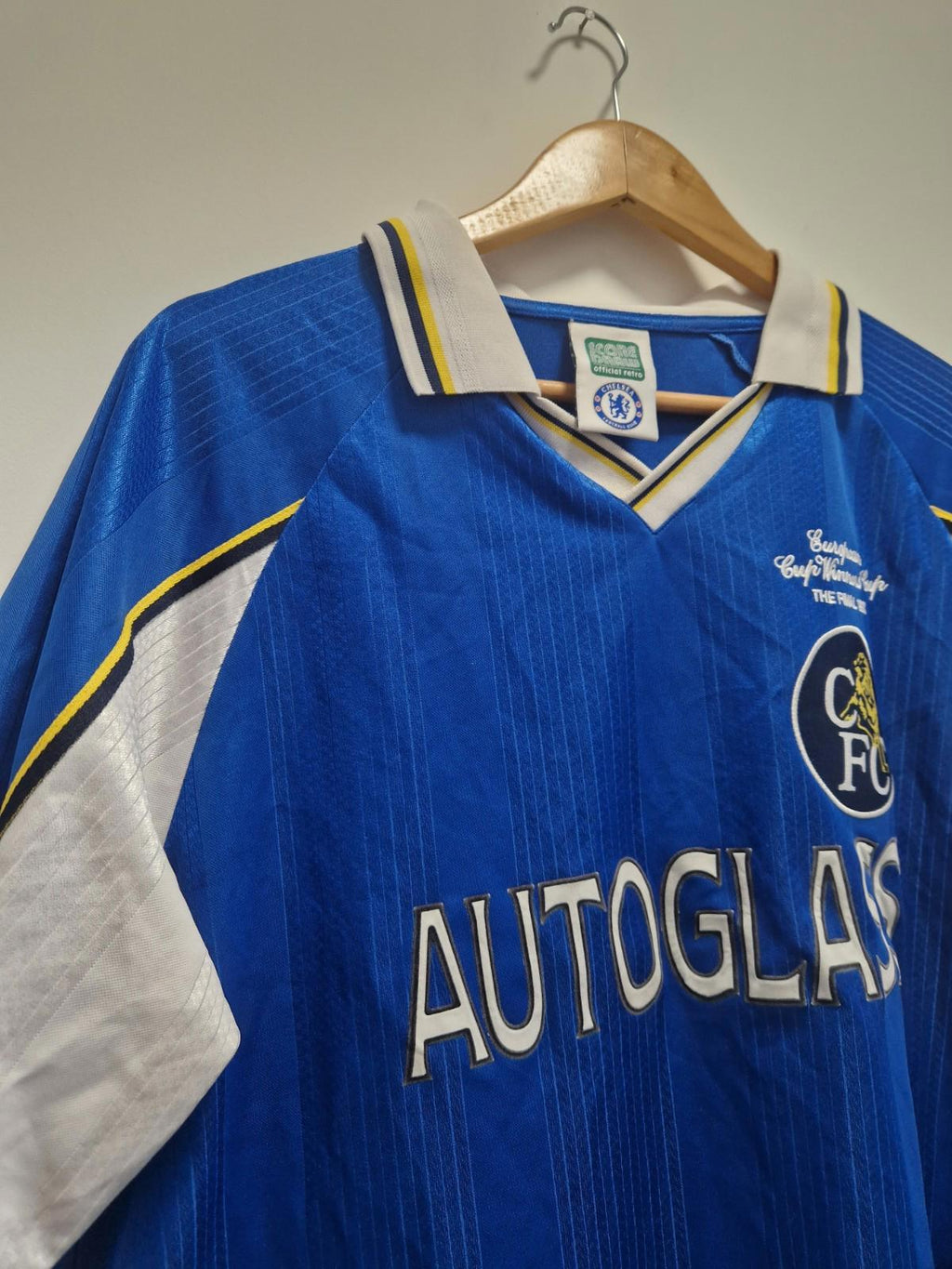 Score Draw Mens Chelsea 98 Home Jersey Licensed Retro Shirt Uk xl Preowened Gc
