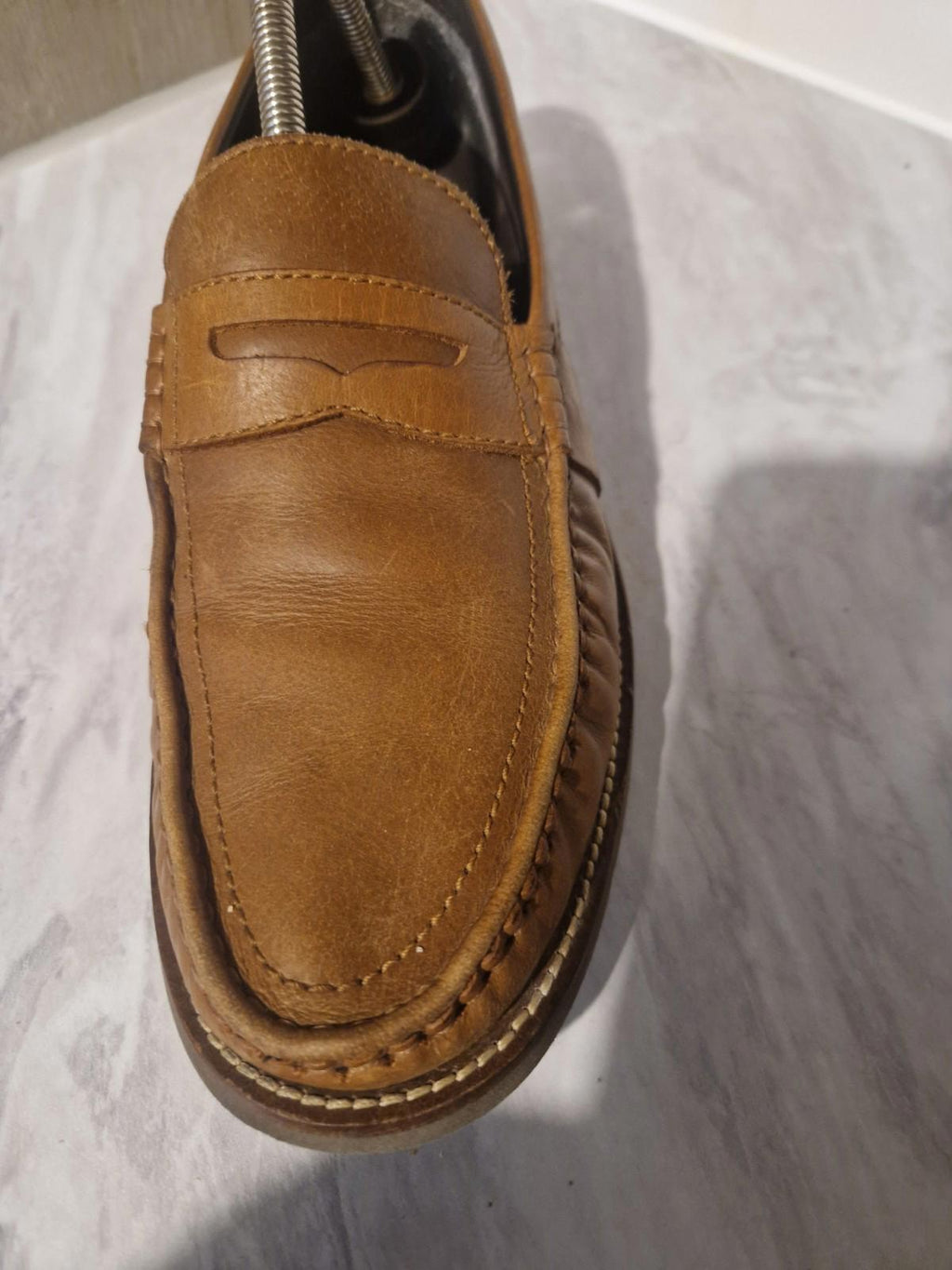 Rockport Brown Tan Leather Mens Loafers Uk Size 10.5 Gc V75688