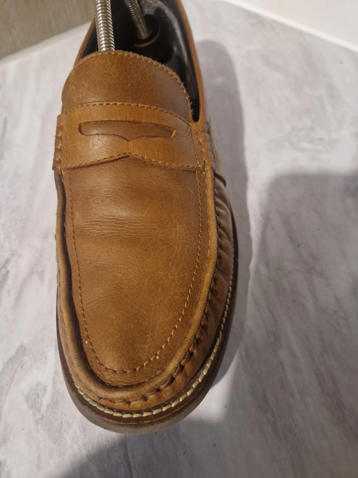 Rockport Brown Tan Leather Mens Loafers Uk Size 10.5 Gc V75688