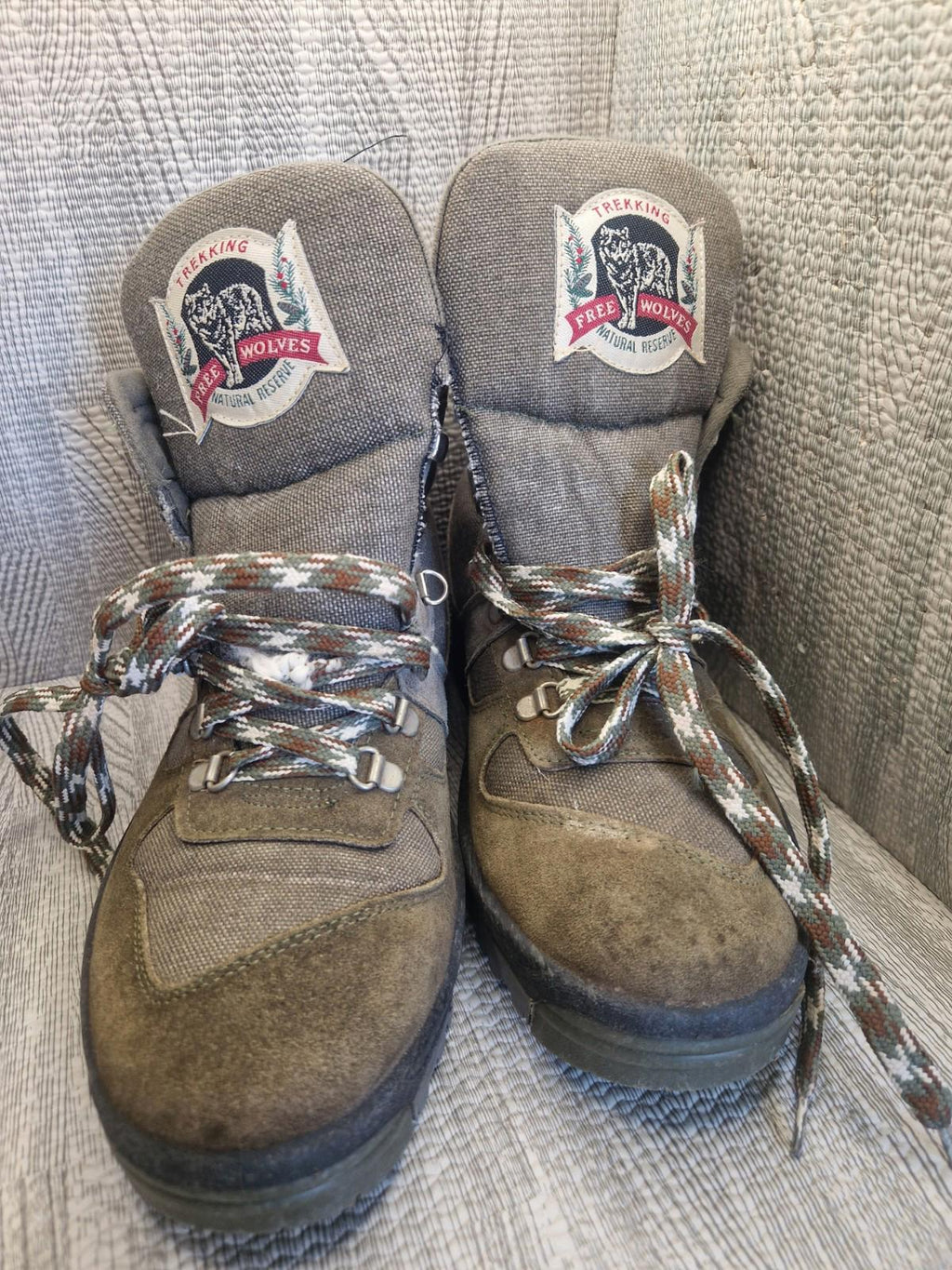 Trekk Free Wolves Natural Reserve  Khaki Green Hiking/walking Boots Uk Size 8 Gc