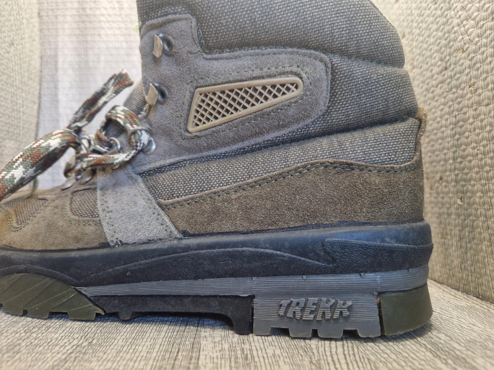 Trekk Free Wolves Natural Reserve  Khaki Green Hiking/walking Boots Uk Size 8 Gc
