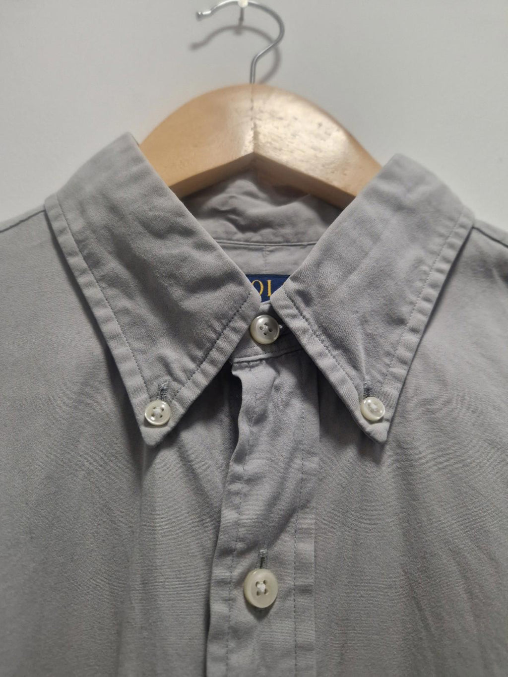 Polo Ralph Lauren Custom Fit Oxford Cotton Shirt in a grey stone color Uk M Gc