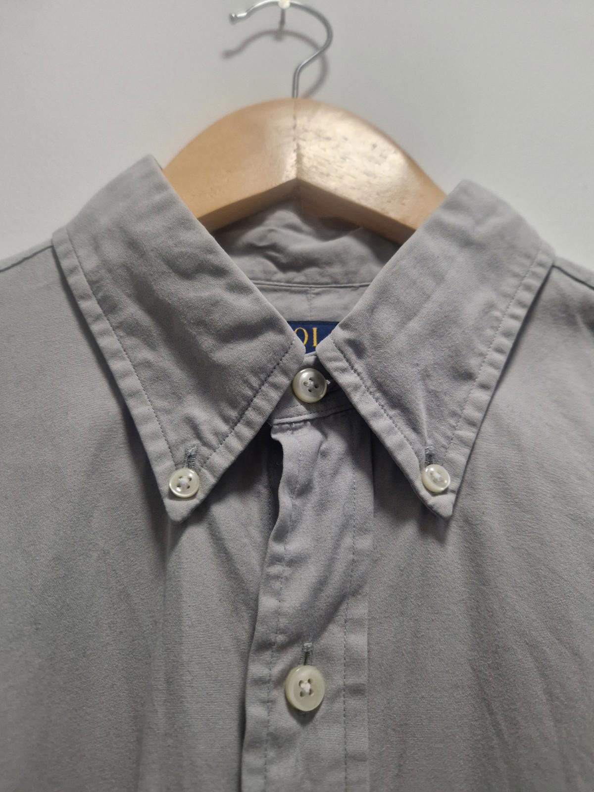 Polo Ralph Lauren Custom Fit Oxford Cotton Shirt in a grey stone color Uk M Gc